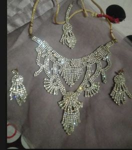 Sparkling Rhinestone Necklace & Earring Set