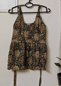 Bohemian Floral Print Peplum Top