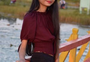 Off-Shoulder Smocked Crop Top