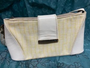 Chic Cream &amp; White Clutch Bag