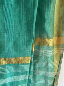 Elegant Teal Dupatta with Gold Border