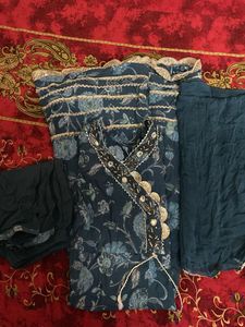 Elegant Teal Floral Kurta Set