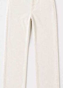Cream Wide Leg Jeans