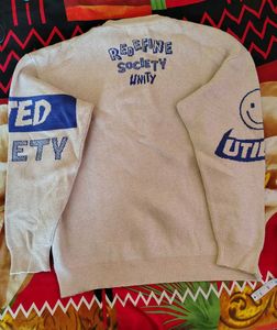 Baren Oversized Graphic Knit Sweater