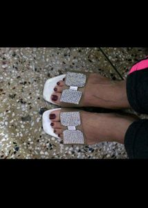 Sparkling Gemstone Slide Sandals