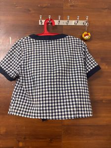 Chic Gingham Button-Up Top