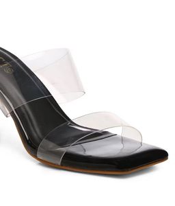 Clear Strap Block Heels