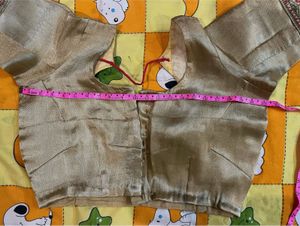 Elegant Gold Brocade Blouse with lining
