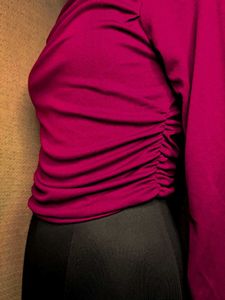 Burgundy Velvet Long Sleeve Top