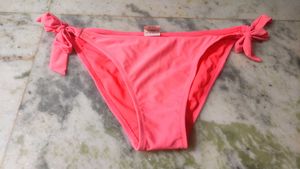 Coral Pink Tie-Side Bikini Bottom