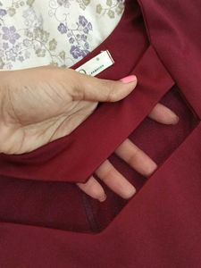 Maroon midi dress
