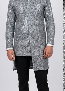 Sparkling Sequin Asymmetrical Kurta for Men