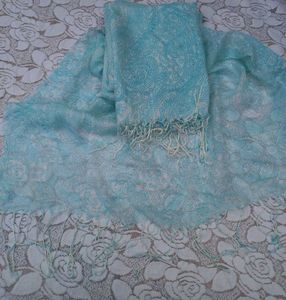 Blue Paisley Print Scarf