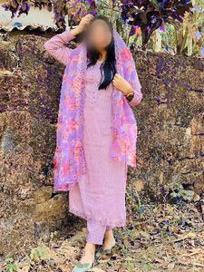 Elegant Lilac Kurta Set with Dupatta