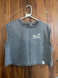 Grey Sleeveless Crop Top