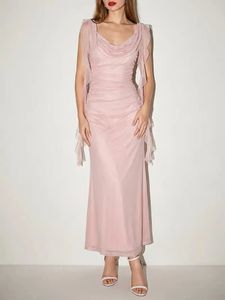 SAVANA Elegant Pink Maxi Dress