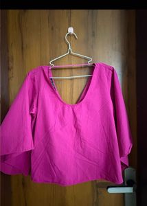 Zara Fuchsia Bow Front Top
