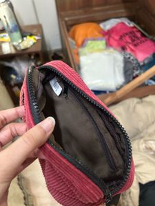 Max Maroon Corduroy Waist Bag
