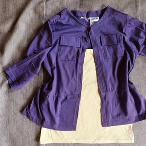 Girls/womens Purple Shirt with Pockets