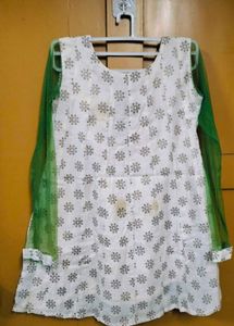 Embroidered Kurta with 💚 🍏 Netted hand