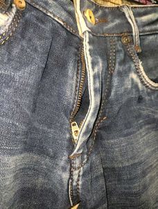 Indigo Fadings Navy Blue Denim Jeans | Waist 30