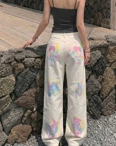 Colorful Tie-Dye Wide Leg Jeans