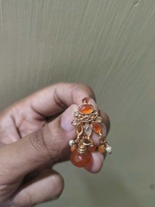Orange Dangle Earrings