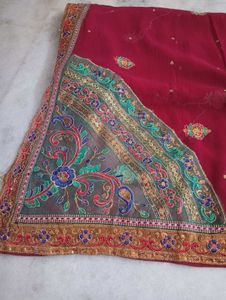 Elegant maroon  Brocade Saree