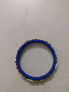 Blue &amp; Gold Decorated Bangle