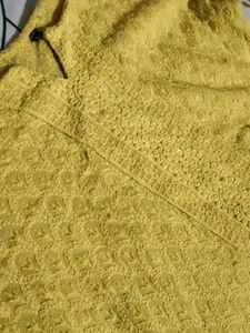 Yellow Embroidered Kurta