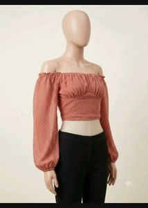 Chic Swiss Dot Puff Sleeve Top