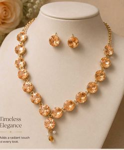 Elegant Crystal Necklace &amp; Earring Set