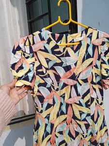 Leaf Print Bodycon Dress