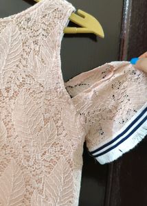 Cotton Net Dress For Xs