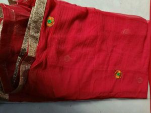 Red Embroidered unstitched  Dress Material ♥️🍒