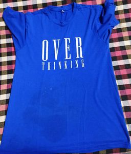 Blue "Overthinking" Graphic T-Shirt