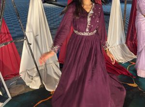 Elegant Maroon Embellished Gown