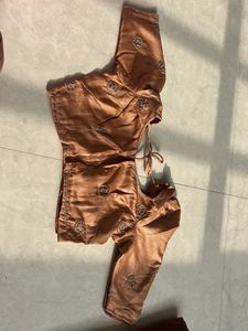 Elegant Brown Saree with Embellished Blouse