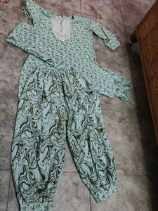 Light Green Printed Kurta Set