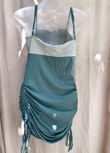 I. Ruched Mini Dress with Smocked Bodice