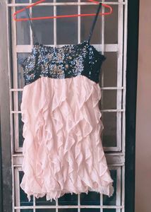 Very Amazing Sequence Work Layer Short Dress