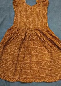 New Brown Printed Casual Dress