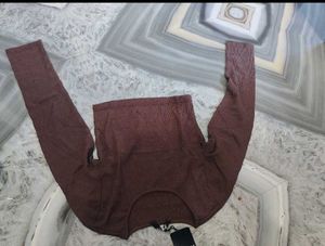 Chic Maroon Textured Long Sleeve Top