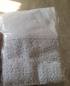 Elegant Cream Palazzo Pants with Lace Trim