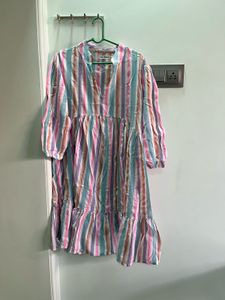 Striped Tiered Mini Dress