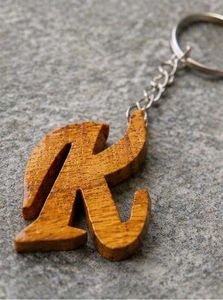 Wooden alphabet 'K' Keychain