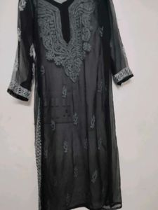 Elegant Black Chikankari Kurta
