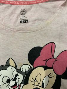 Cute Mickey Mouse Half Sleeve Tshirt