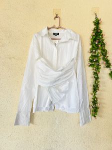 Chic White Ruched Shirt