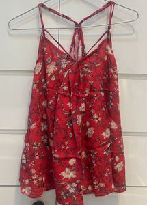 Stylish Strappy rose Flowing Top